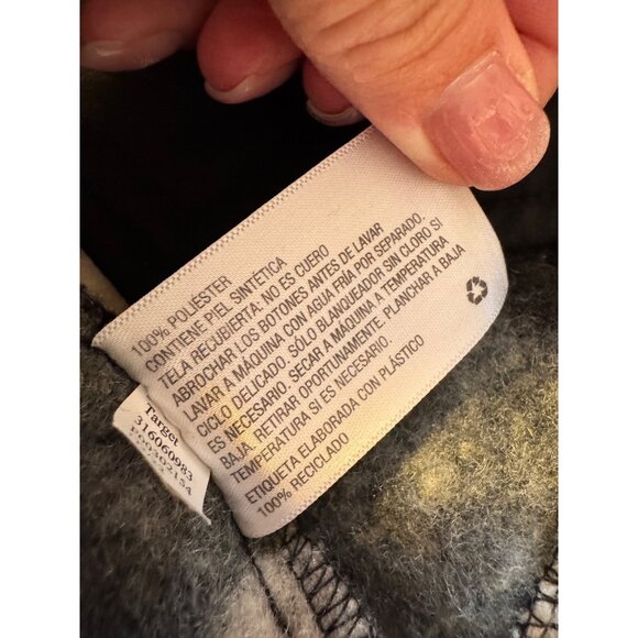 Knox Rose Plaid Sweater Overcoat Size XL Textured Button Up EUC  Navy Cream Gray - Picture 7 of 11